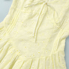Tie sexy embroidery short dress