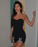 Bandage crystals bow dress