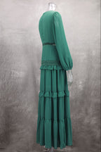 Splicing long sleeves dress