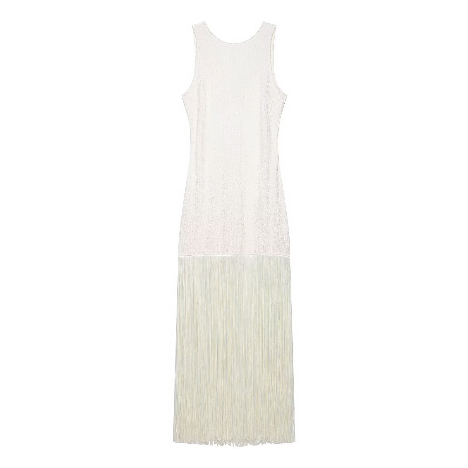 Retro slim fit tassel dress