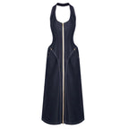 Halter slimfit bodycon denim dress