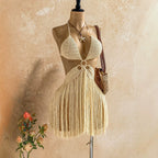 Ha de Adę crochet tassel dress
