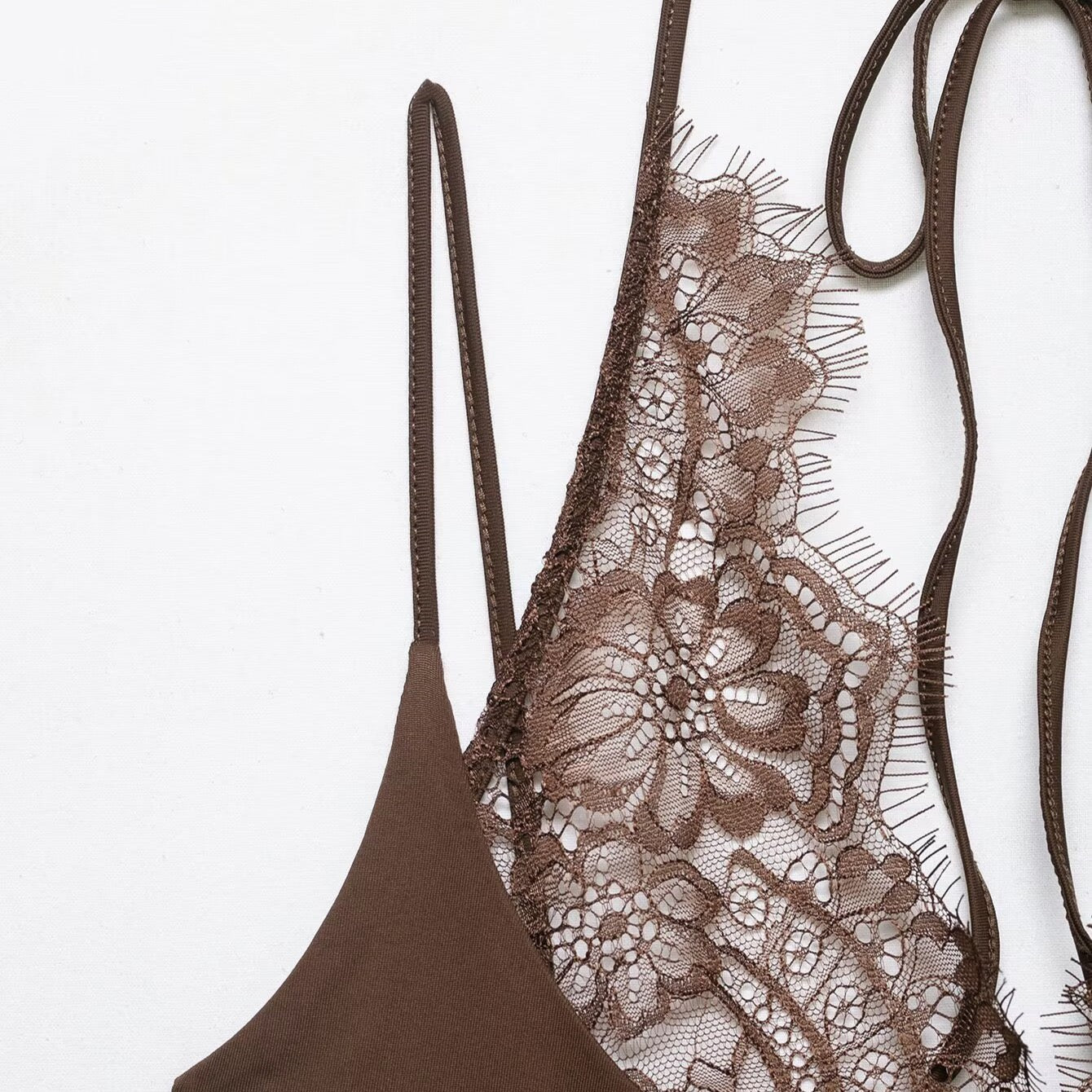 Lace halter neck bodysuit