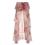 Floral print ruffle skirt