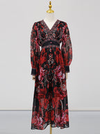 Crimson bloom dress