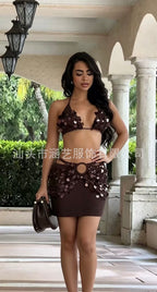 Sequined handmade crochet set