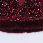 Sequined faux fur suit