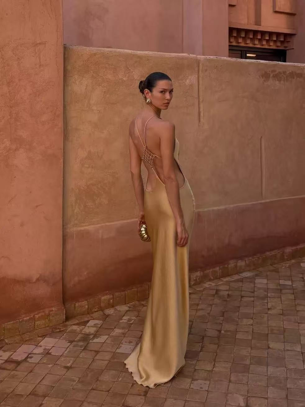 French satin mermaid gown