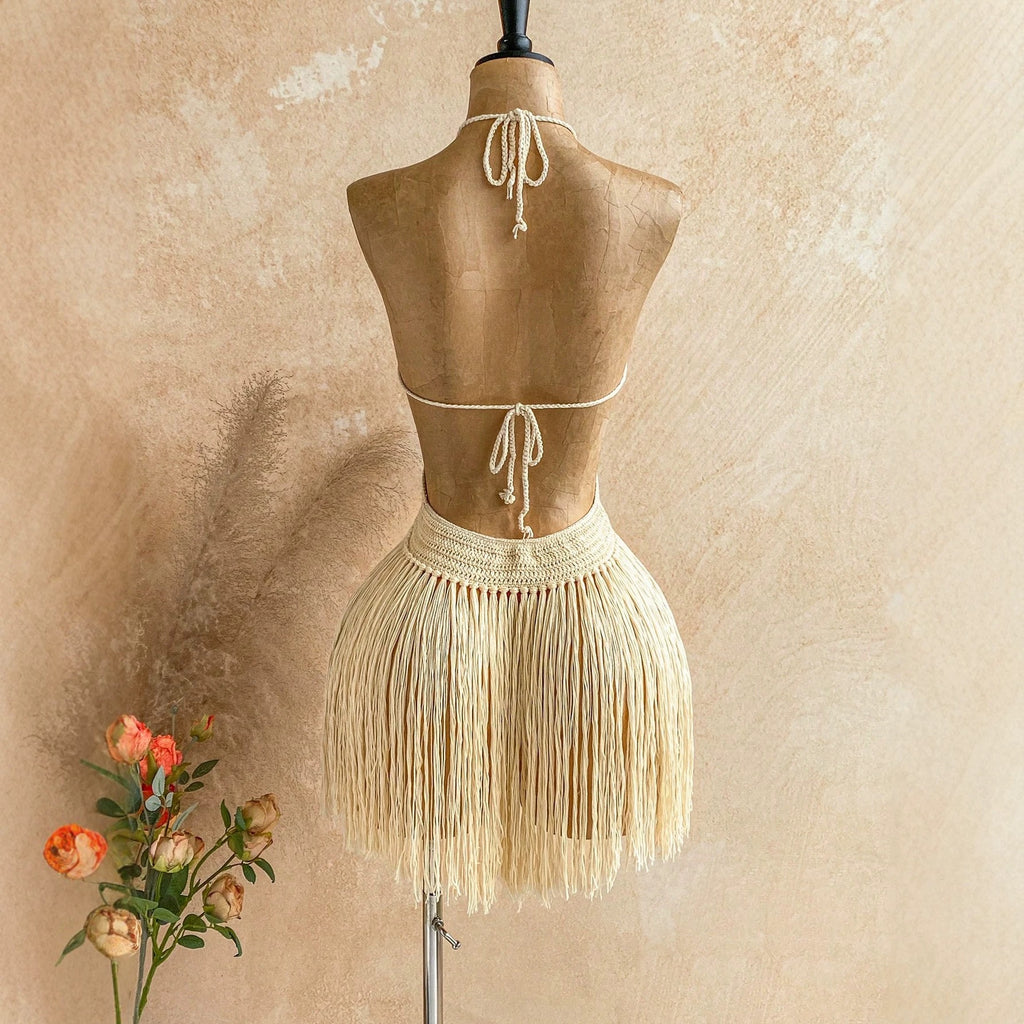 Ha de Adę crochet tassel dress