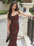 Romantic chiffon printed dress