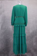 Splicing long sleeves dress