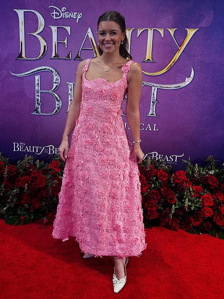 Pinky floral lace dress