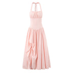 Fishbone French halter neck dress