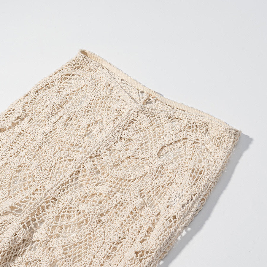 Crochet floral flared pants