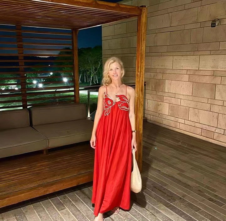 Spanish Open back & cinched waist dress