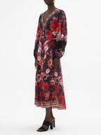 Crimson bloom dress