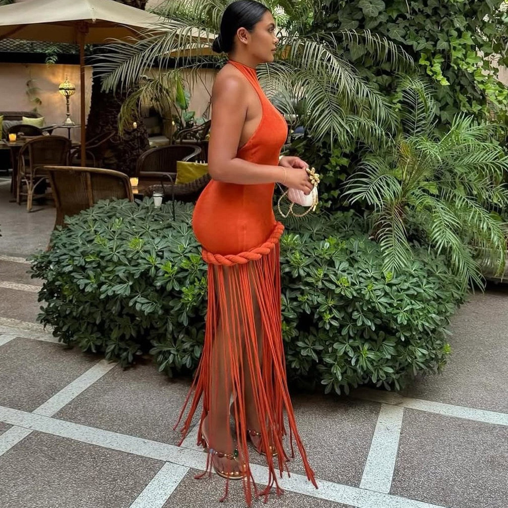 Braided tassel dress