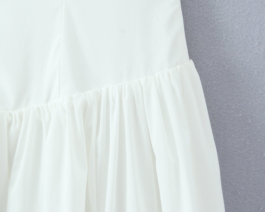 Fishbone French halter neck dress