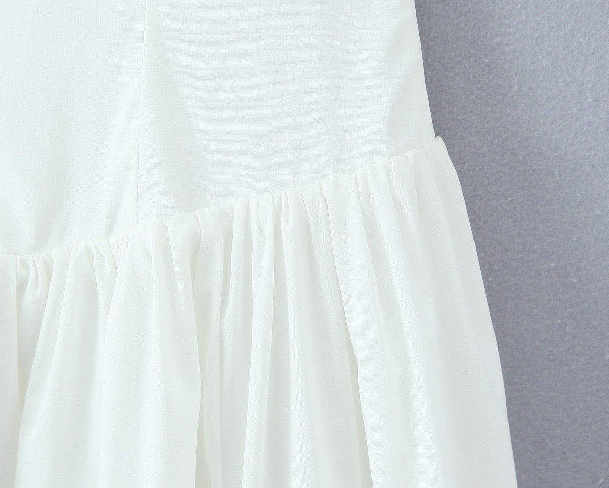 Fishbone French halter neck dress