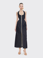 Halter slimfit bodycon denim dress