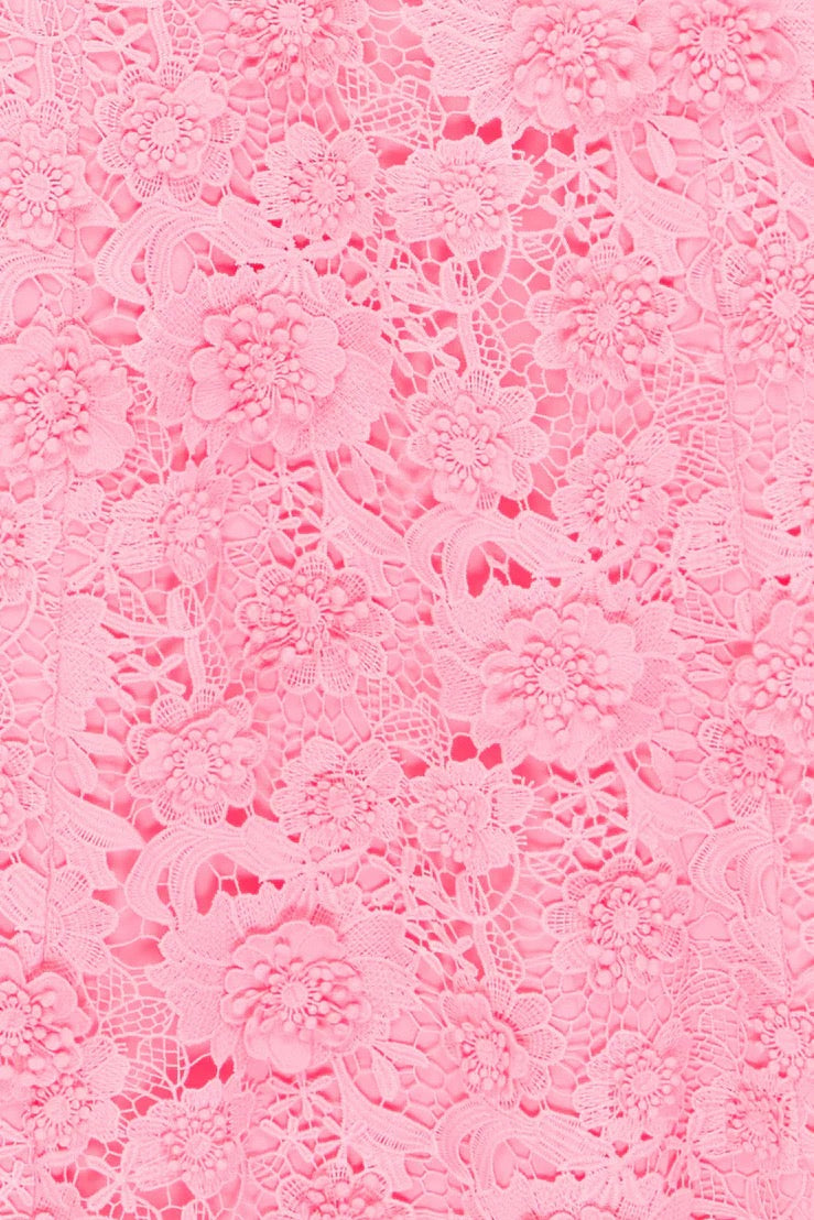 Pinky floral lace dress