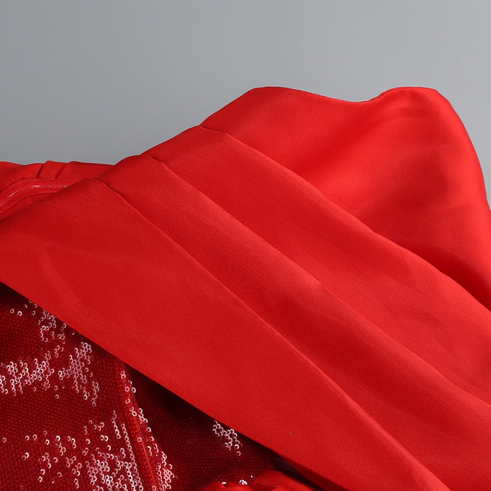 Red shinning sequins