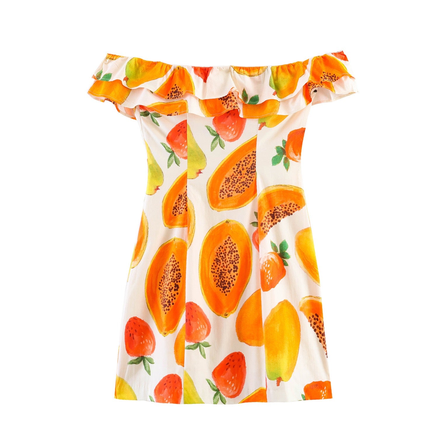 Summery fruity mini dress