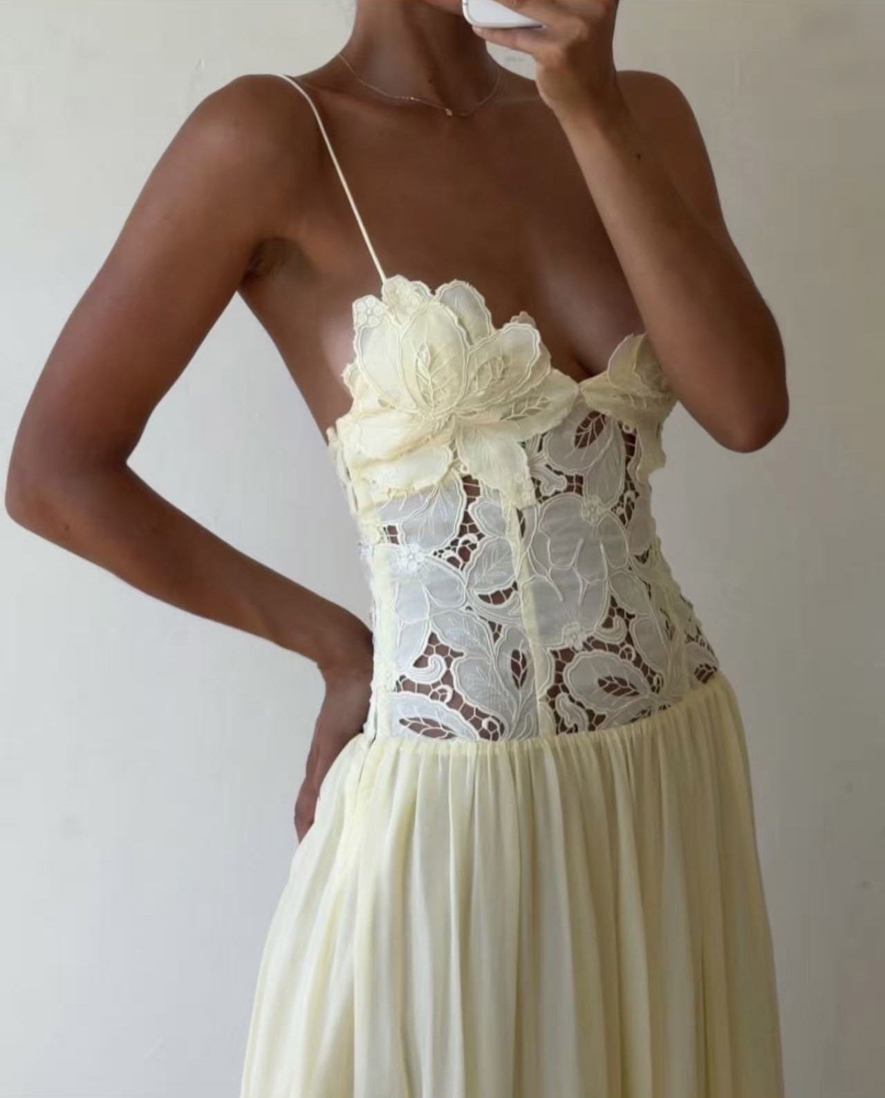 Embroidery floral dress