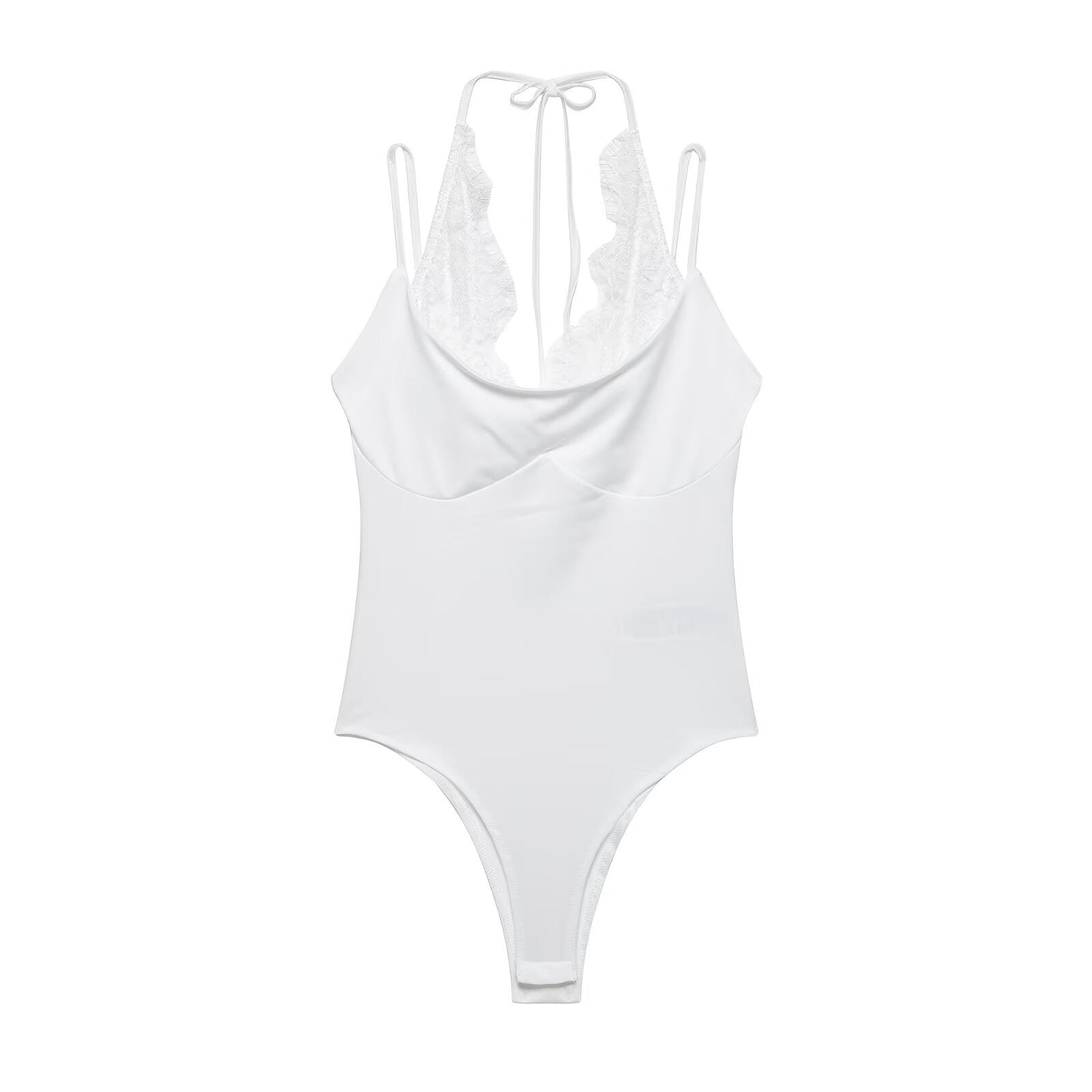 Lace halter neck bodysuit