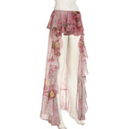 Floral print ruffle skirt