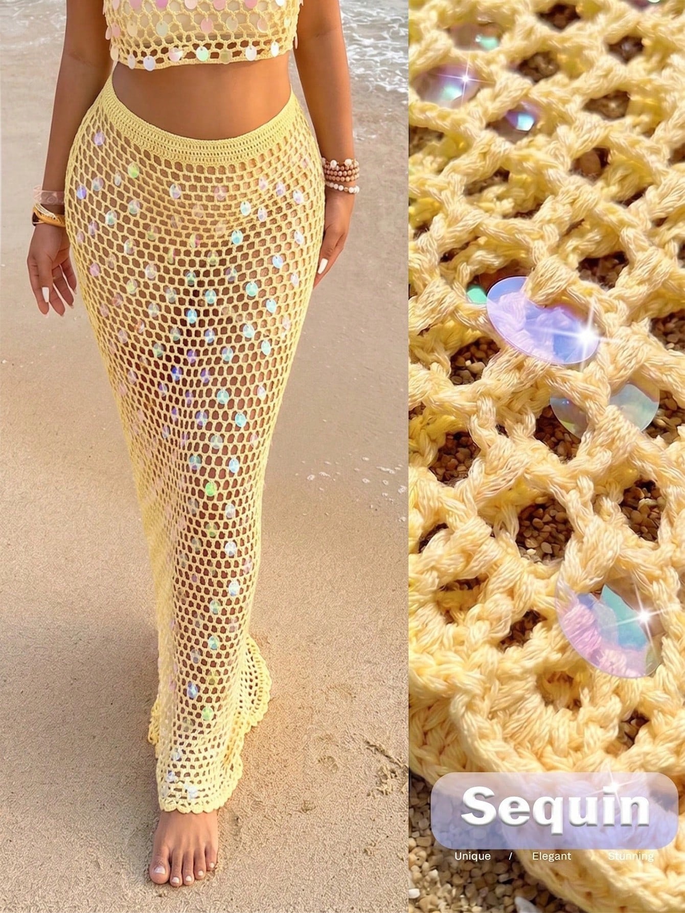 Heavy sequin crochet set