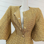 Metallic puff sleeves jacket