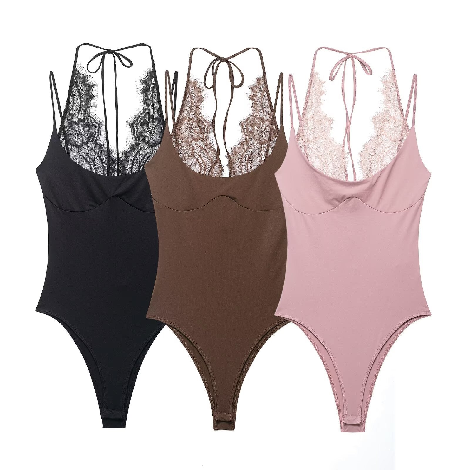 Lace halterneck bodysuit