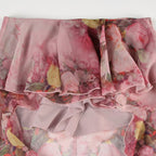 Floral print ruffle skirt