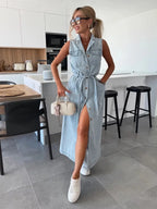 Sleeveless jeans dress