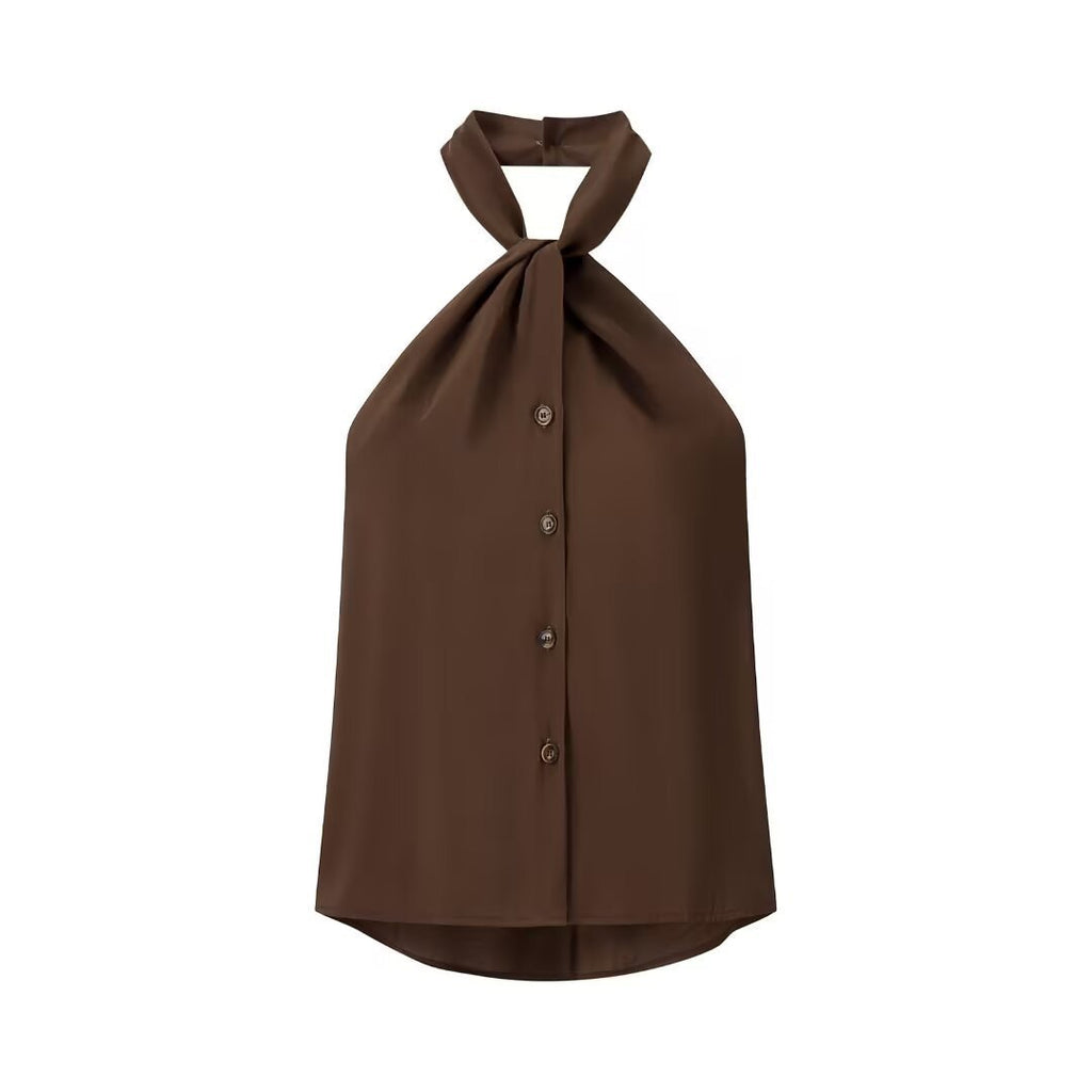 Trendy halter neck tank top