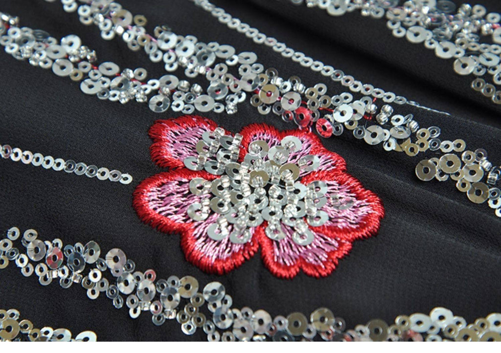 Heavy sequin embroidery dress