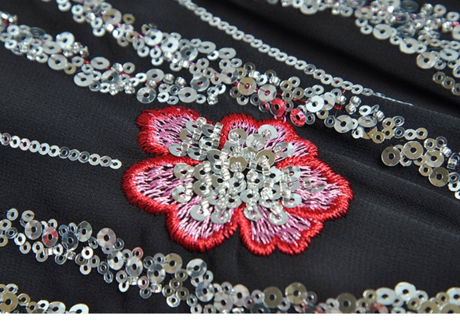 Heavy sequin embroidery dress