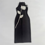 New flower encrusted diamond feather dress