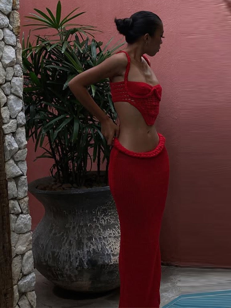 Hollow sexy 2 pieces set