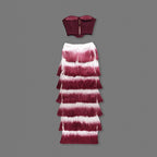 Burgundy dream ruffle dress