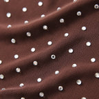 Rhinestone embellished tulle top