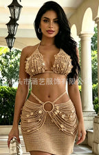 Sequined handmade crochet set