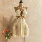 Ha de Adę crochet tassel dress