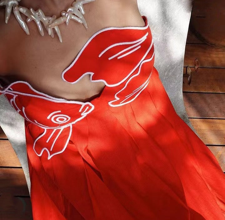 Spanish Open back & cinched waist dress